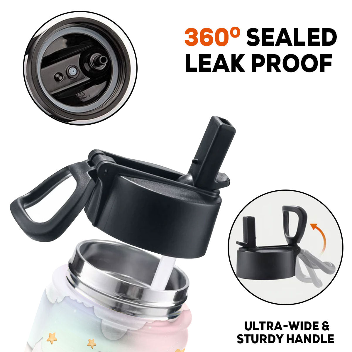 Cute Cartoon Rabbit - Personalized Custom Kids Water Bottle