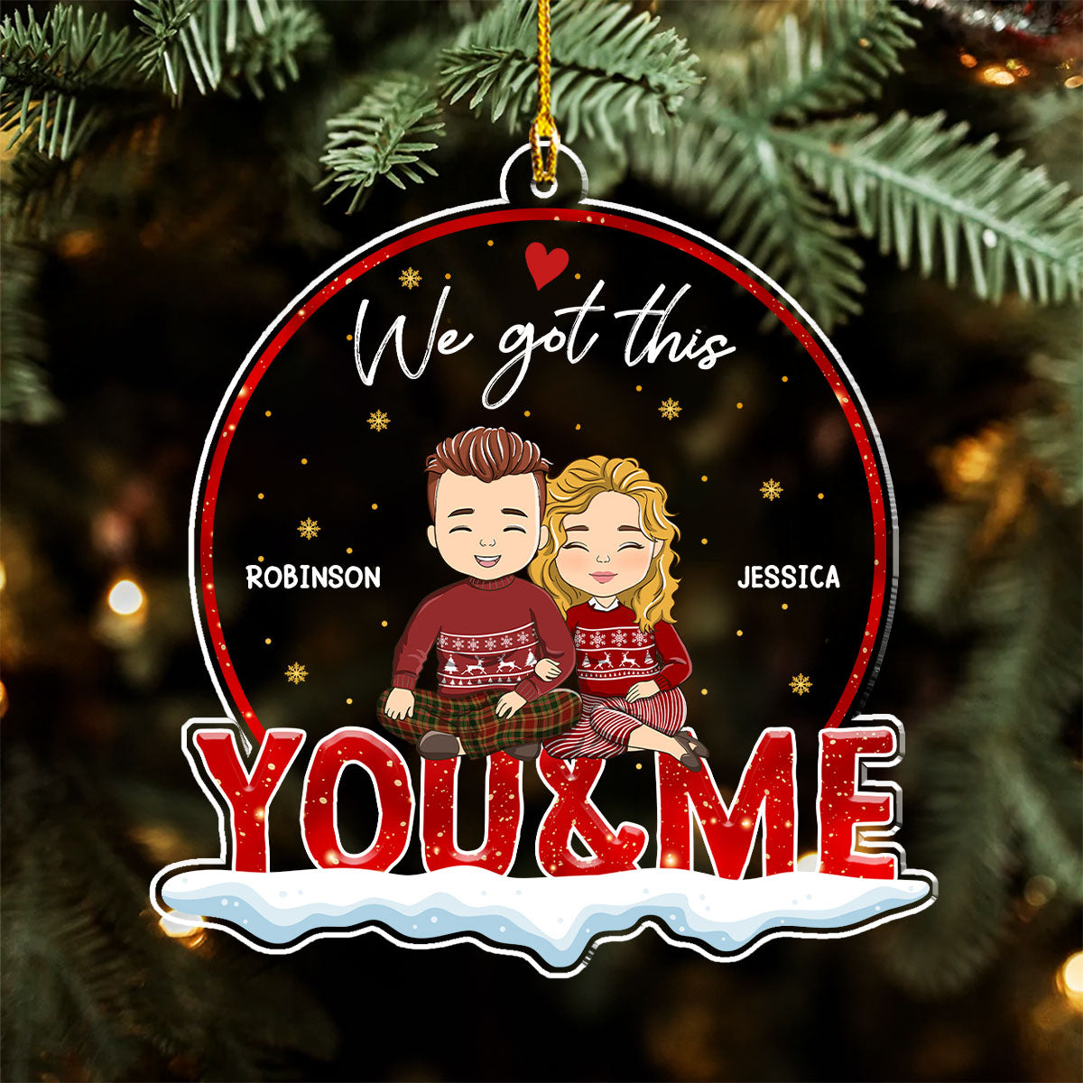 Together You And Me - Personalized Custom Acrylic Ornament