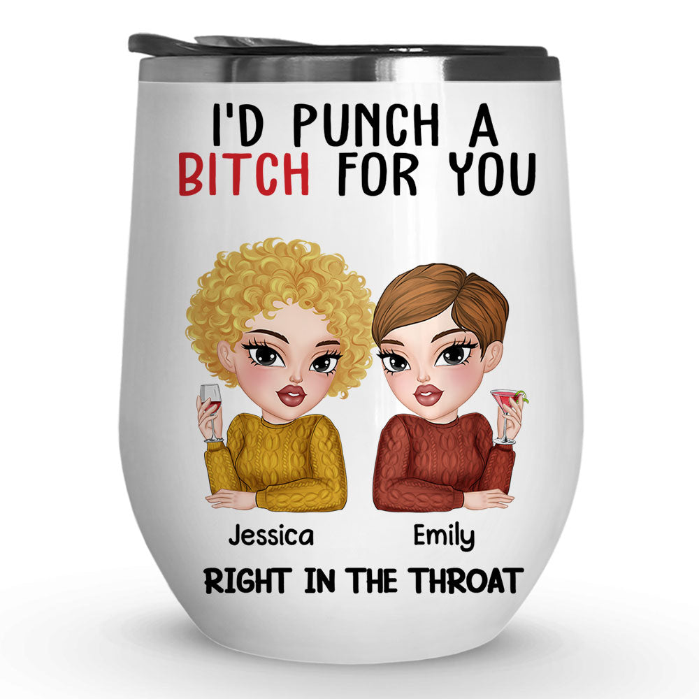 Punch For My Bestie - Personalized Custom Wine Tumbler