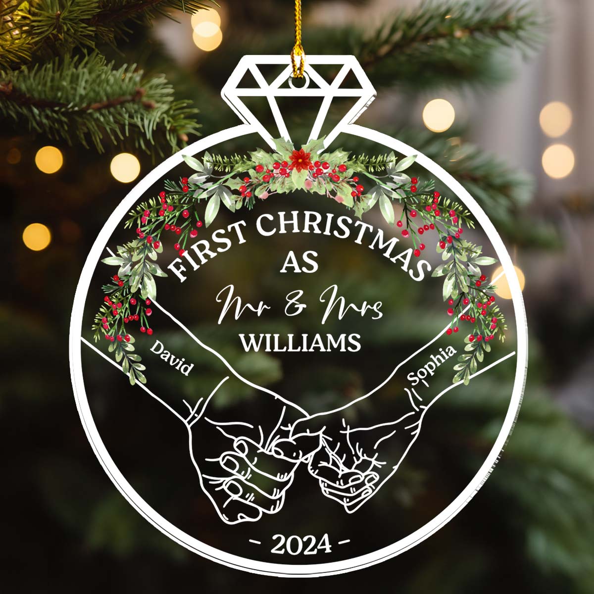 Our First Christmas 2024 - Personalized Custom Acrylic Ornament