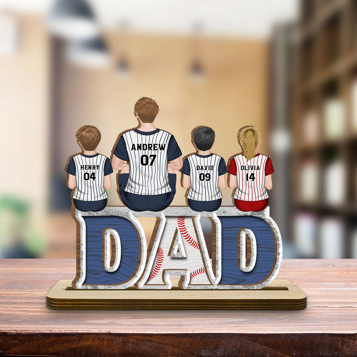 Champions From Daddy Love - Personalized Custom 2-Layer Wood Plaque With Flat Base