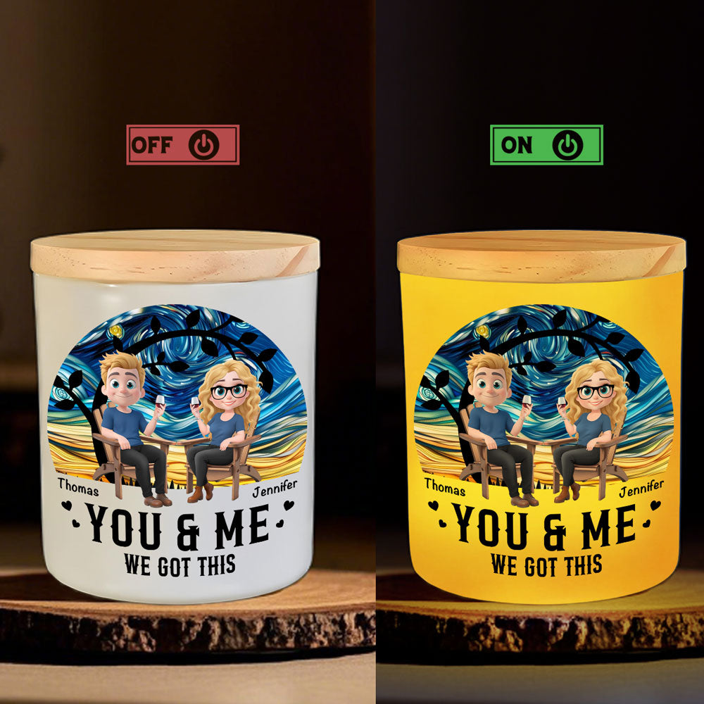 We Got This - Personalized Custom Glass Jar With LED Candle