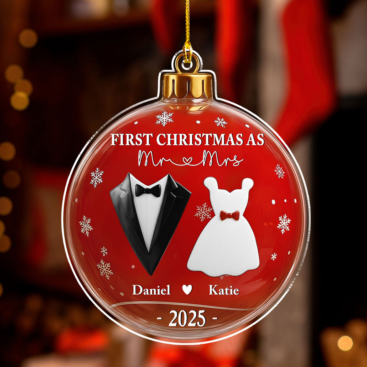Mr And Mrs - Personalized Custom Acrylic Ornament