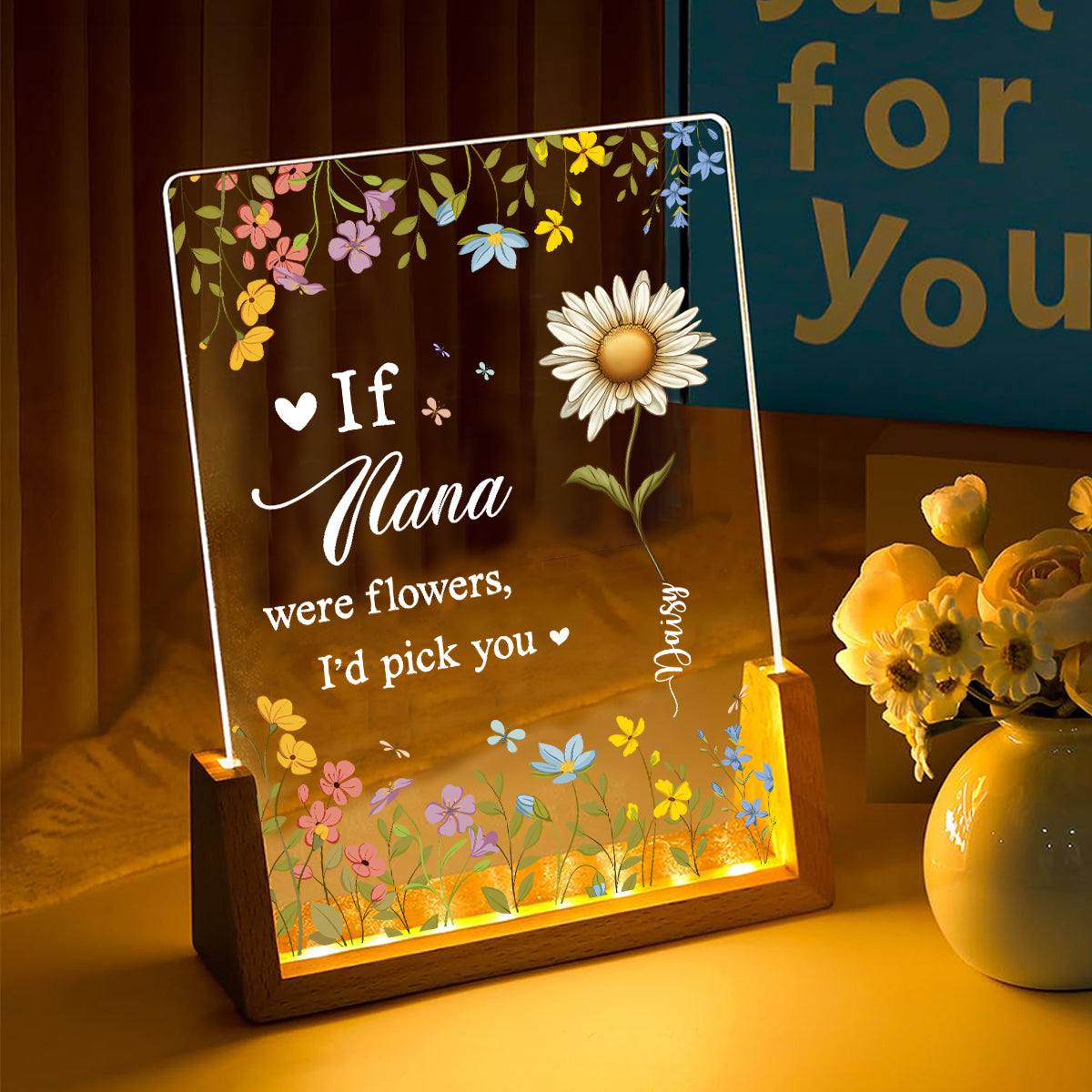 I Would Pick You - Personalized Custom Plaque With Walnut Base