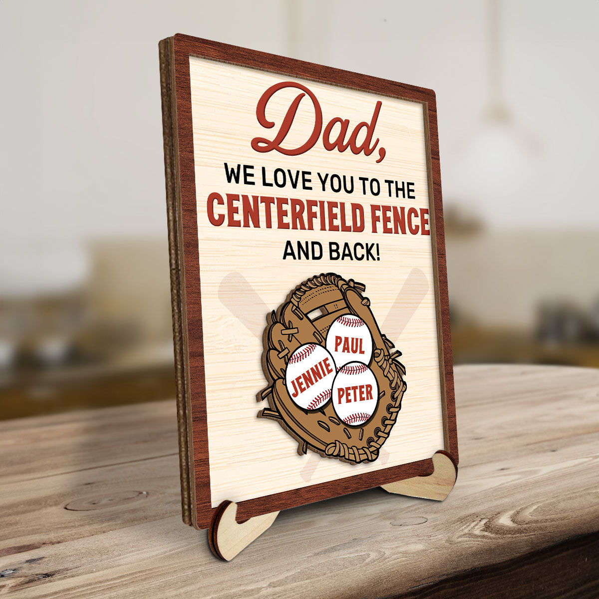 To The Centerfield And Back - Personalized Custom Wooden Plaque