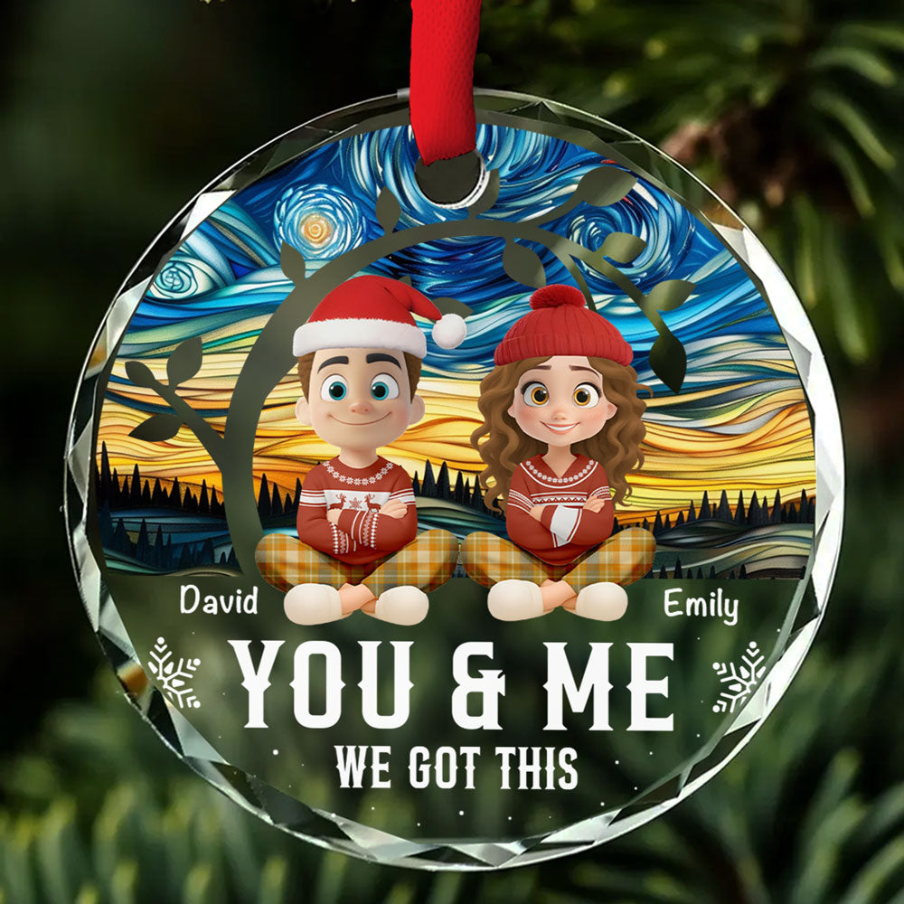 Forever You And Me - Personalized Custom Glass Ornament