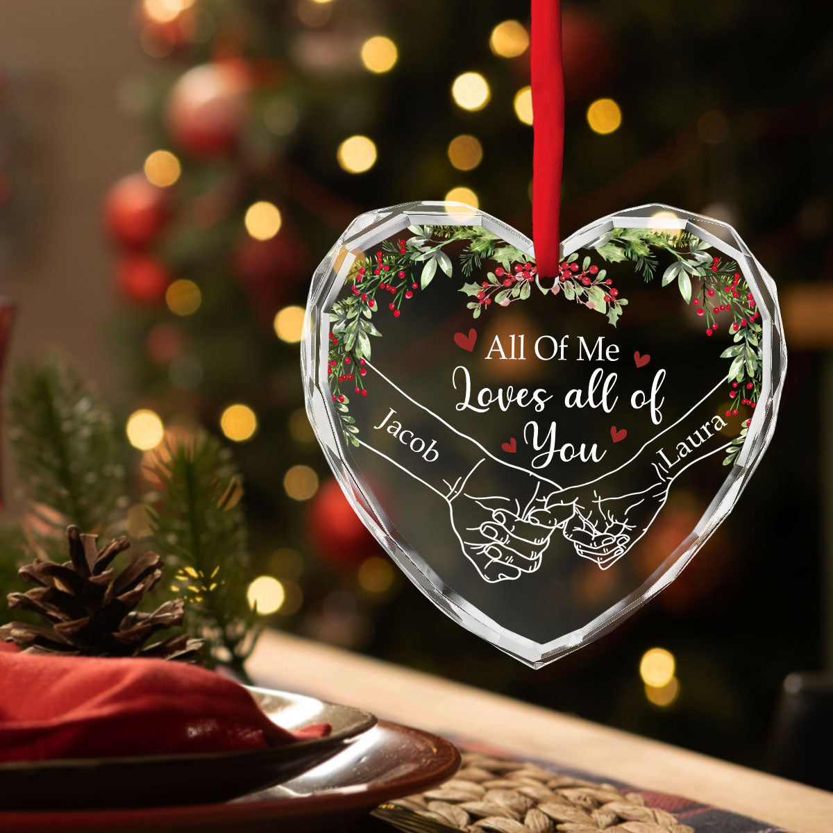 My Heart Needed You - Personalized Custom Glass Ornament