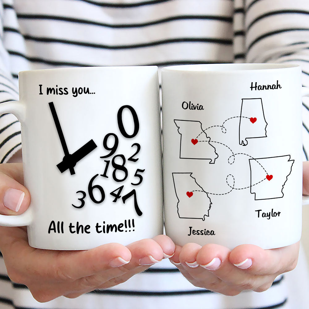 Miss you all the time - Personalized Custom Coffee Mug