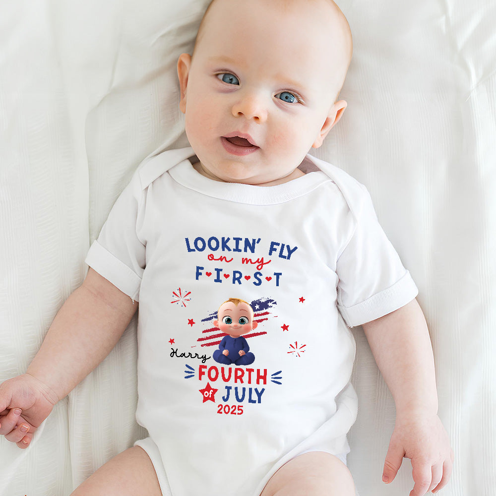 My First 4th July - Personalized Custom Baby Onesie