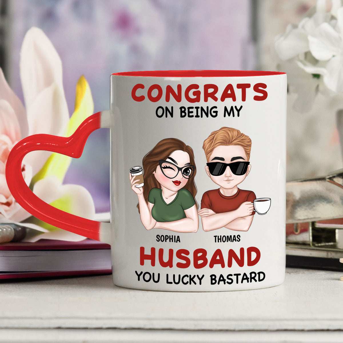 Always Love You - Personalized Custom Heart Handle Mug