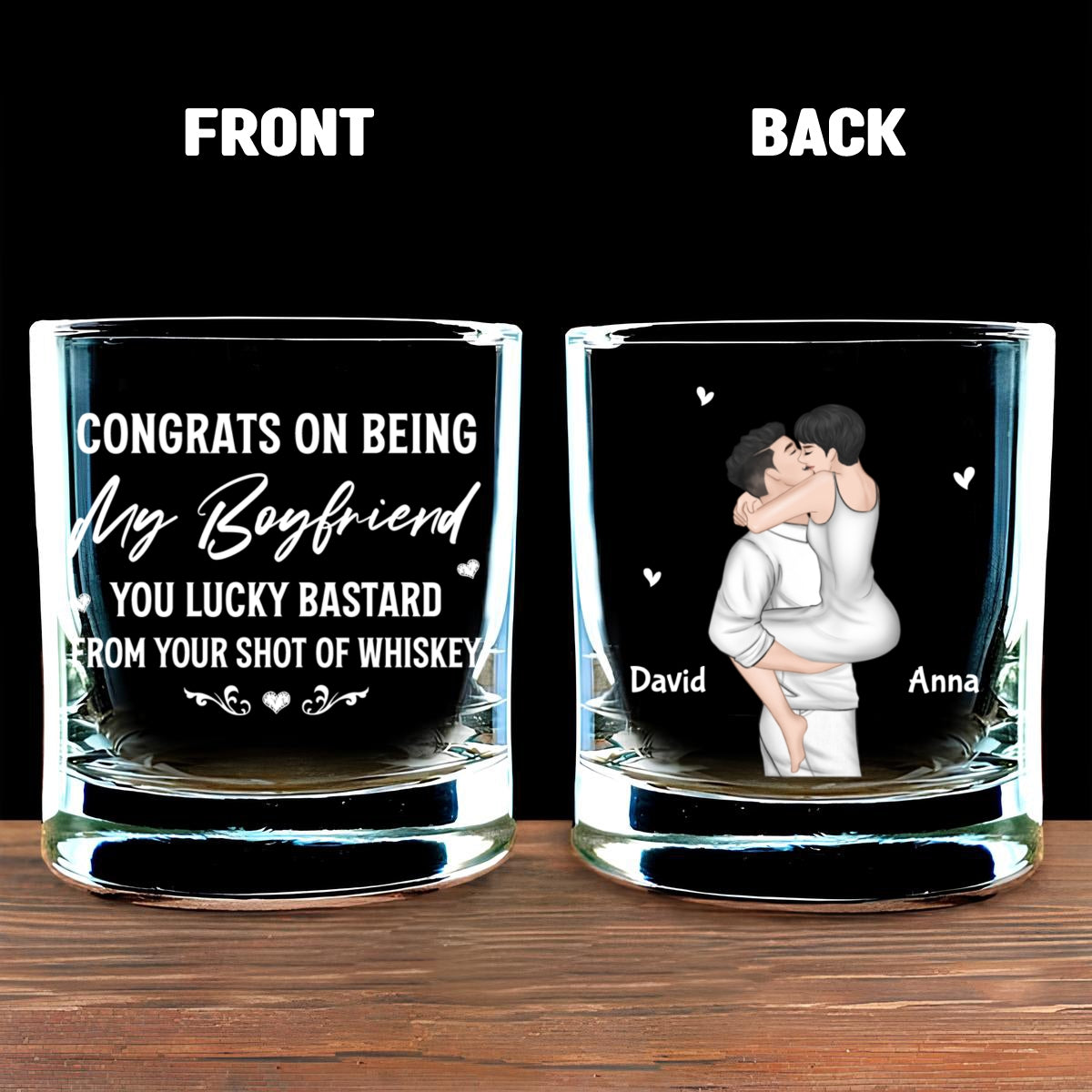 Congrats On Being My Husband - Personalized Custom Whiskey Glass