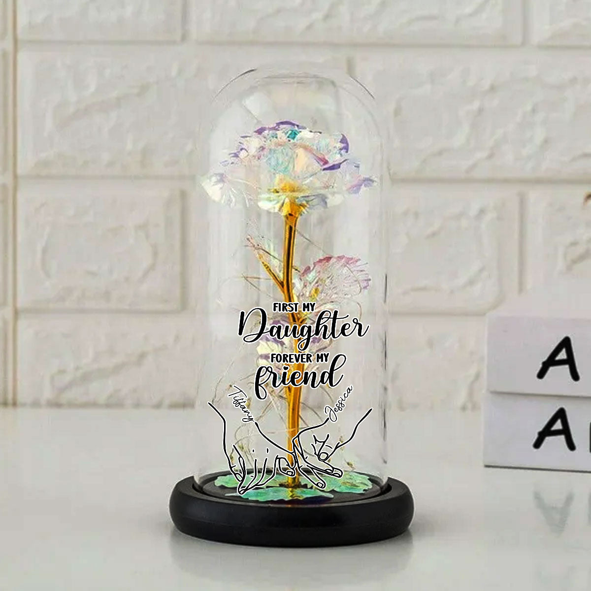 Forever My Friend - Personalized Custom Sparkly Rose