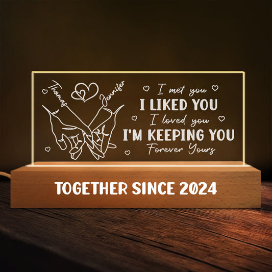 Forever Yours - Personalized Custom Acrylic 3D LED Night Light