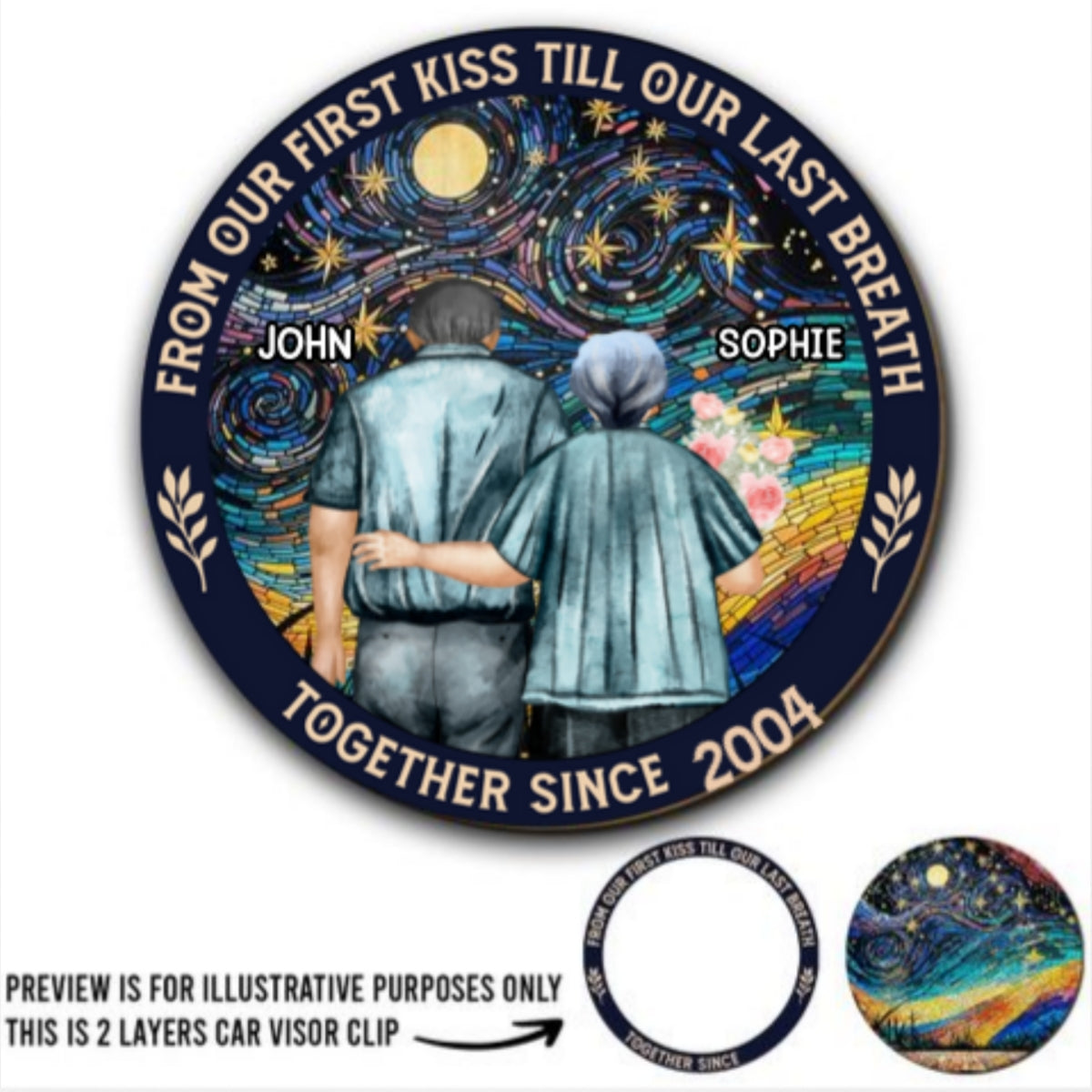 From Our First Kiss - Personalized Custom Car Visor Clip