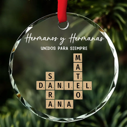 Las Raíces Familiares Nos Mantienen Unidos - Adorno de Cristal Personalizado