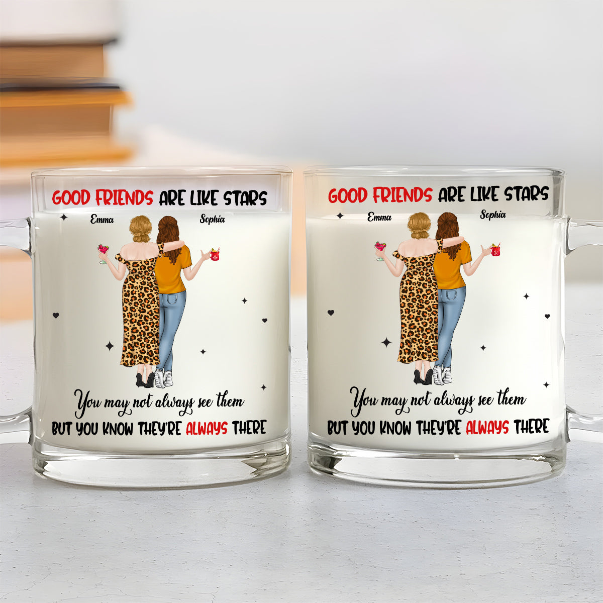 Friends Like Stars - Personalized Custom Glass Mug