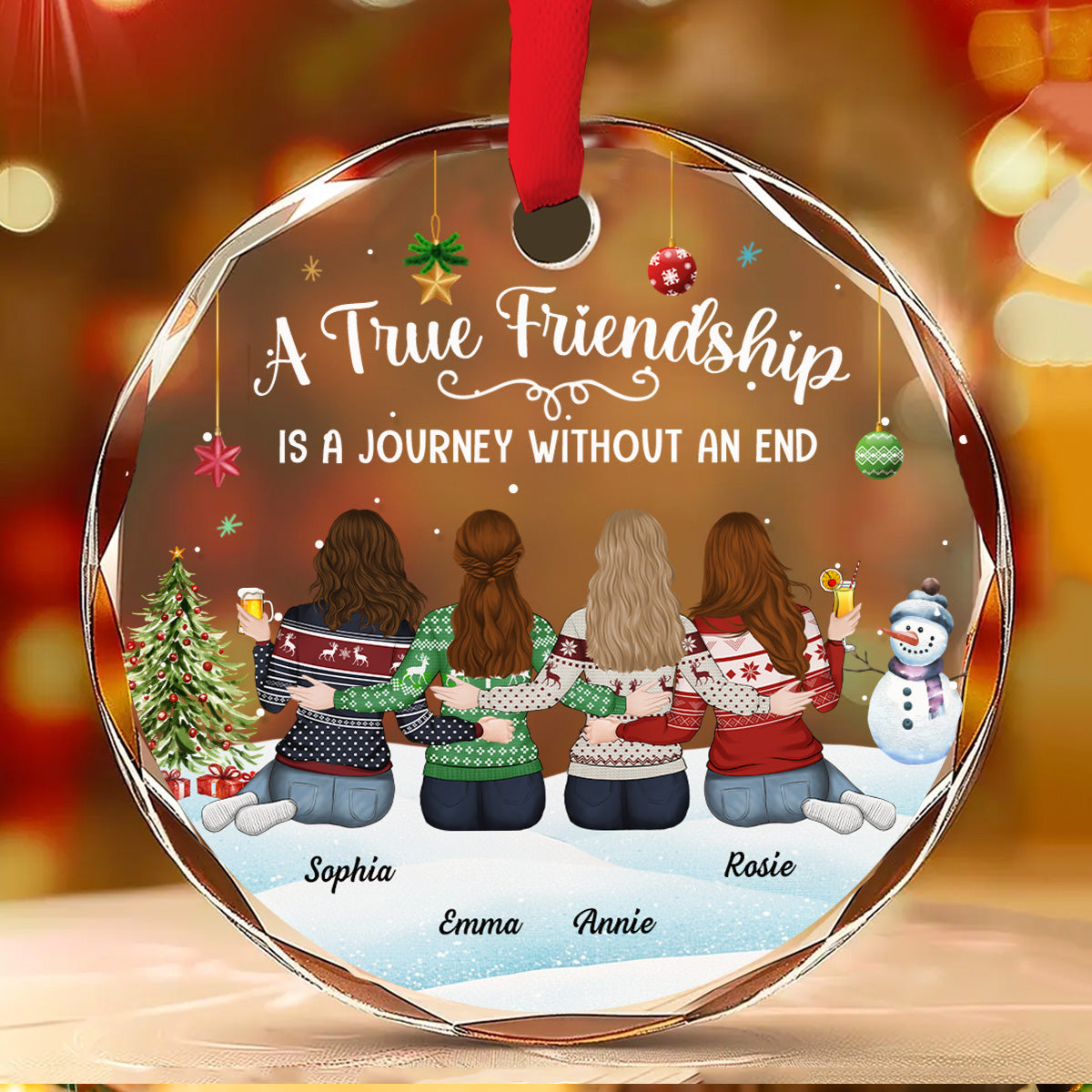 A Journey Without An End  - Personalized Custom Glass Ornament