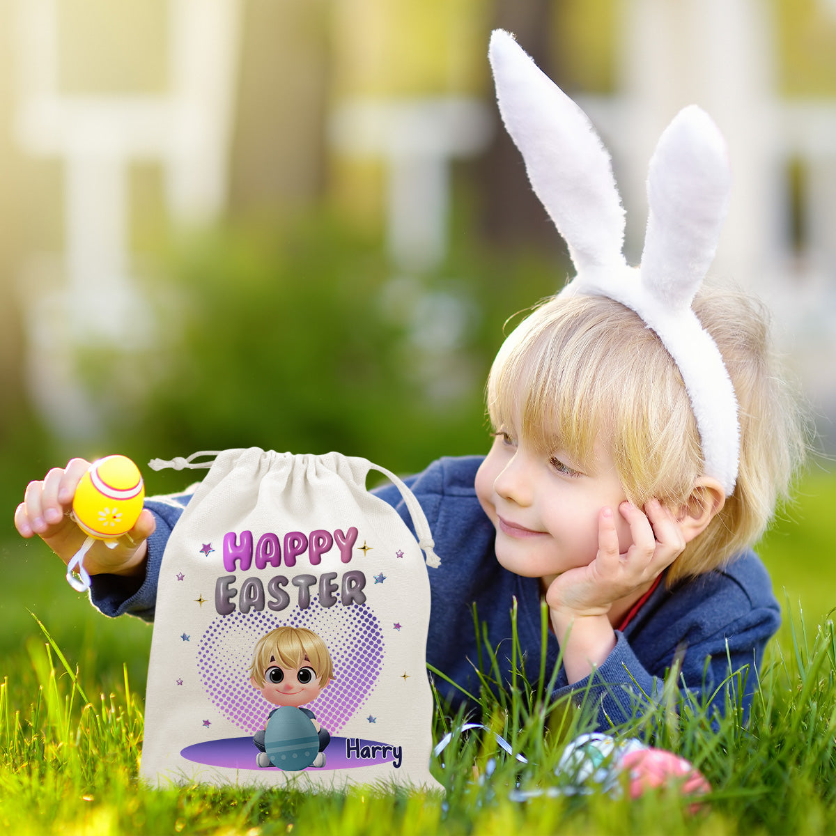 Hopping Into Easter Joy - Personalized Custom Favor Bag