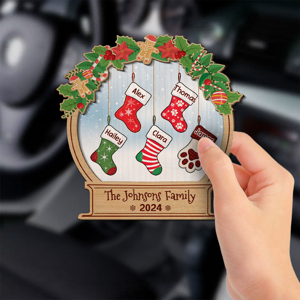 Christmas Funny Stockings - Personalized Custom Car Visor Clip
