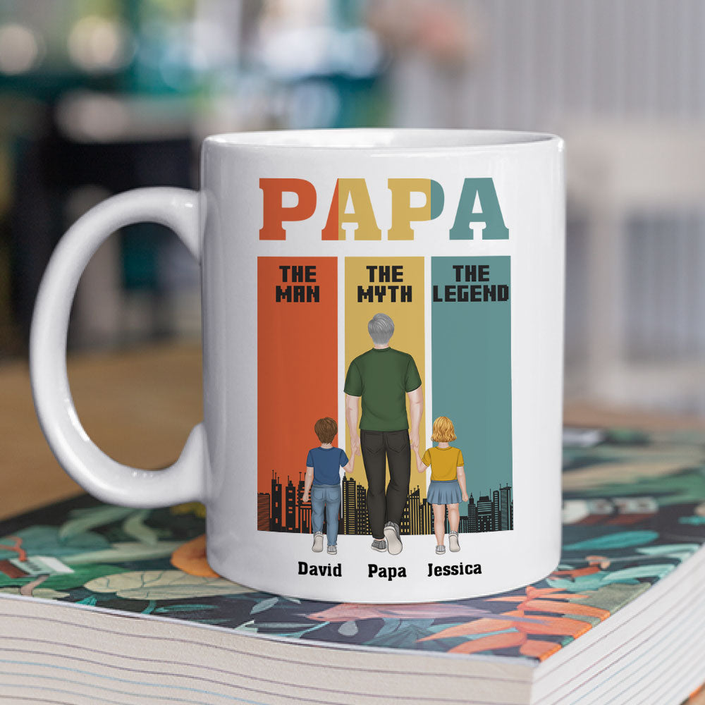 Papa The Man The Legend - Personalized Custom Coffee Mug