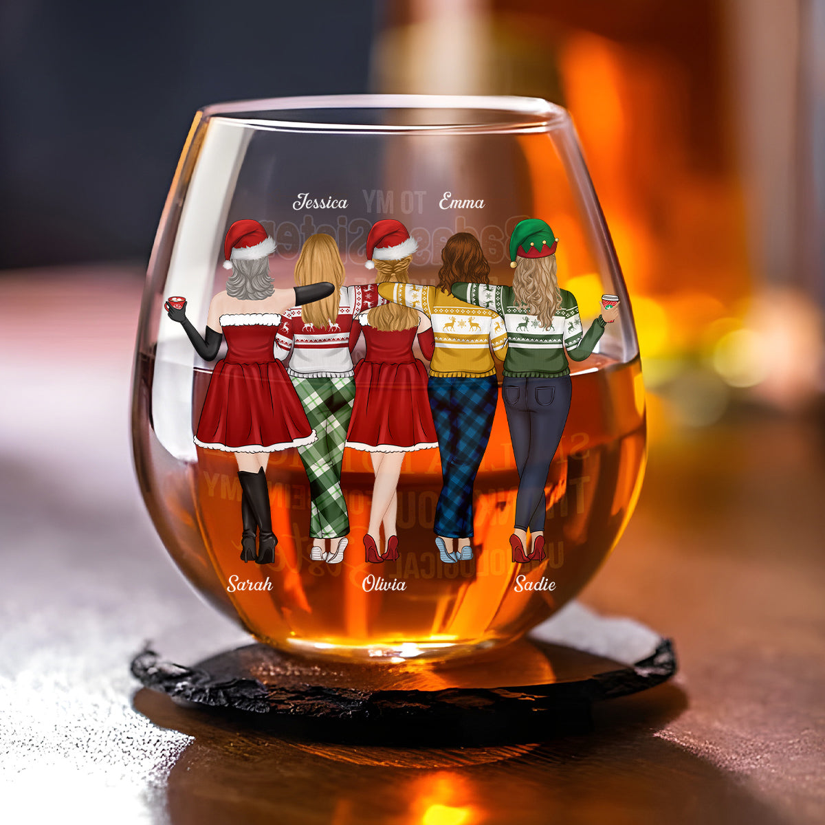 Because Of You I Laugh A Little Harder - Personalized Custom Wine Glass