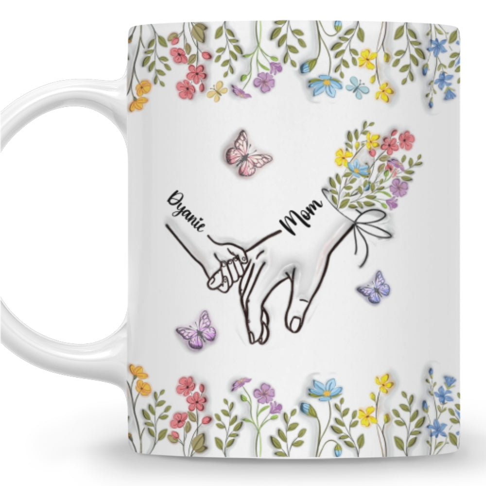 Her Hands Hold My Heart - Personalized Custom 3D Inflated Effect Mug