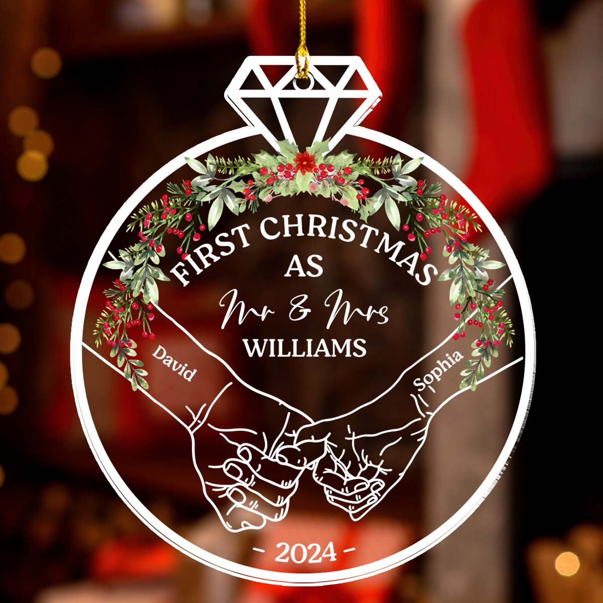 Our First Christmas 2024 - Personalized Custom Acrylic Ornament