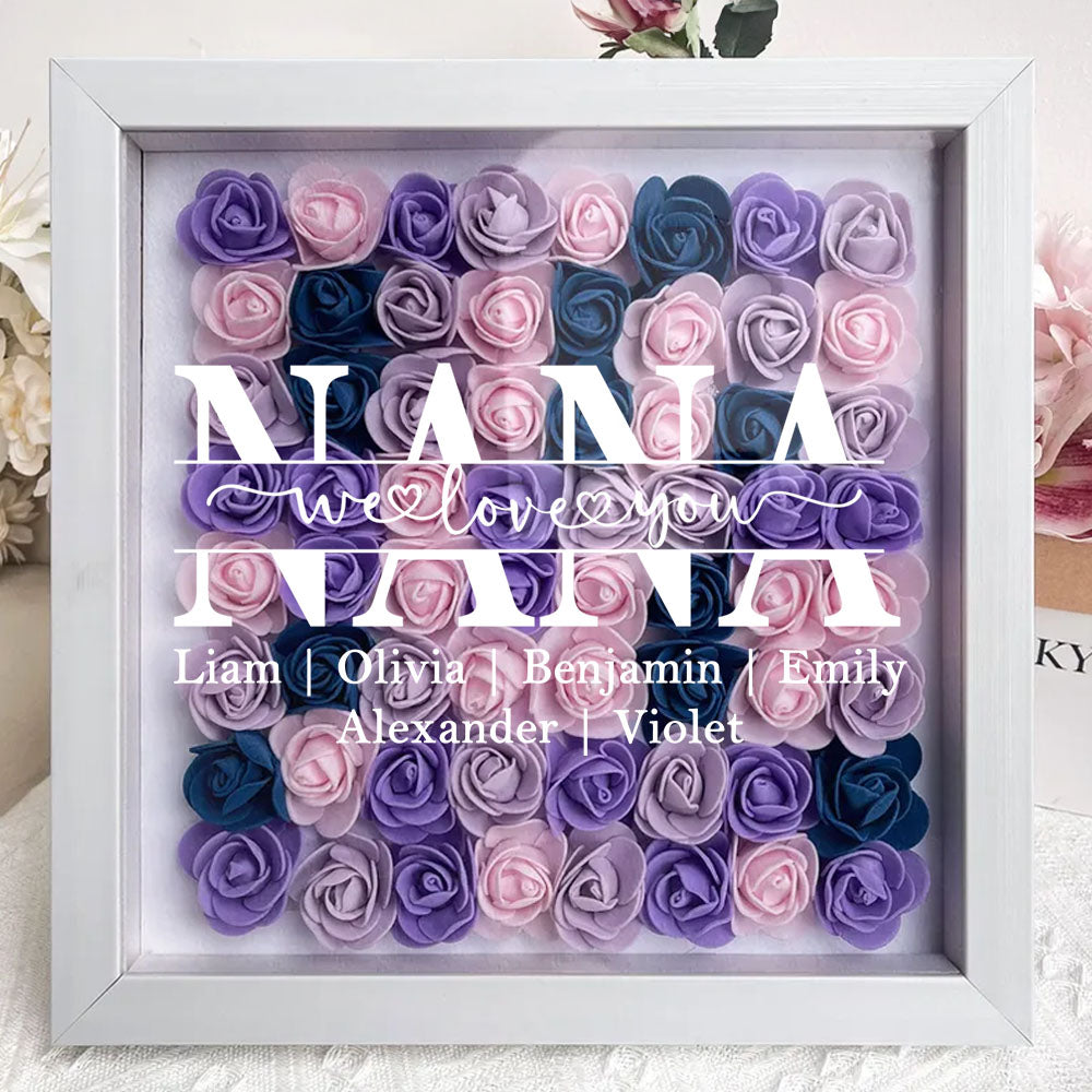 Mom We Love You - Personalized Custom Flower Shadow Box