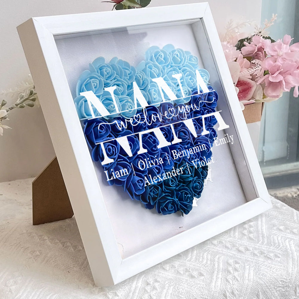 Mom We Love You - Personalized Custom Flower Shadow Box