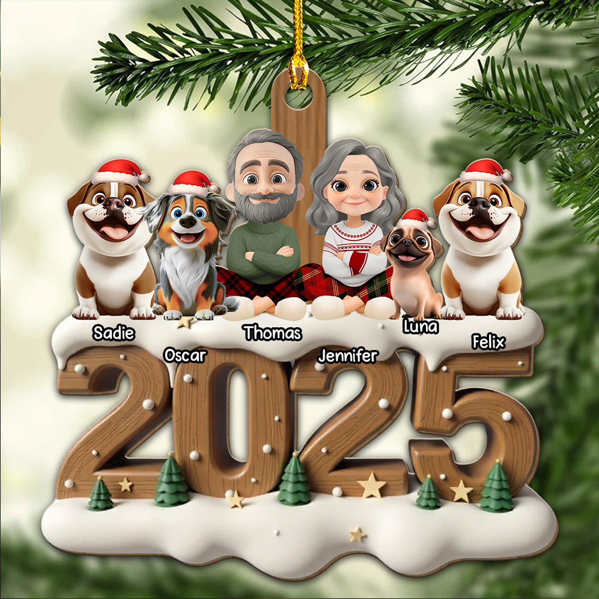 Together This Year Onwards - Personalized Custom 3D Effect Wood Ornament