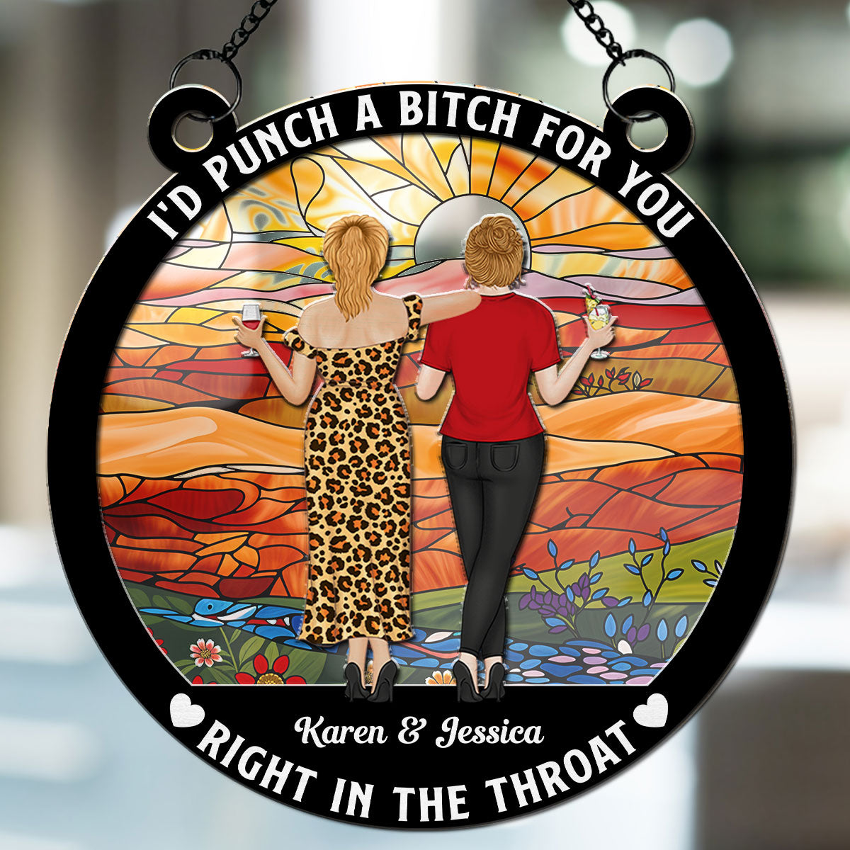 Right In The Throat - Personalized Custom Suncatcher