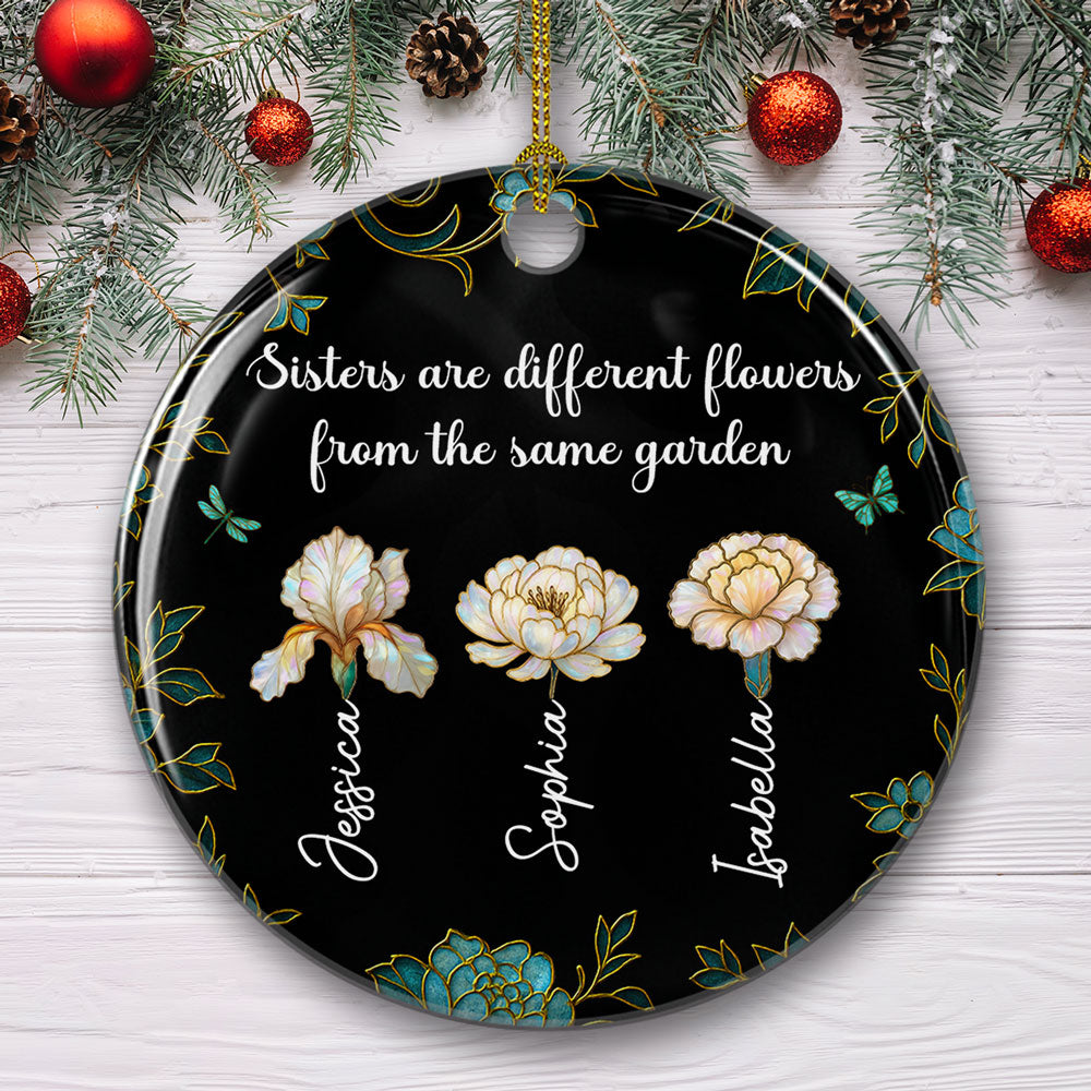Merry With Sisters - Personalized Custom Ceramic Ornament