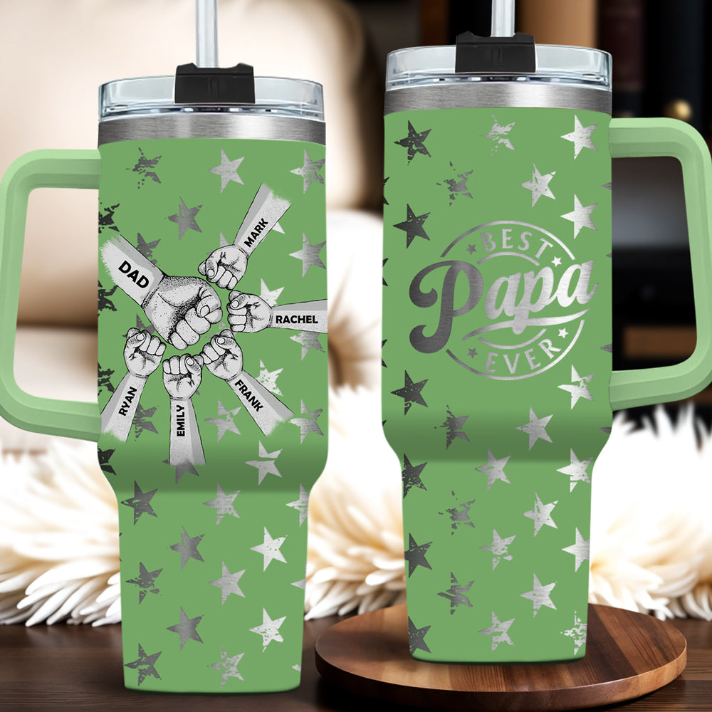 Best Dad Ever - Personalized Custom Engraved 40oz Tumbler With Handle