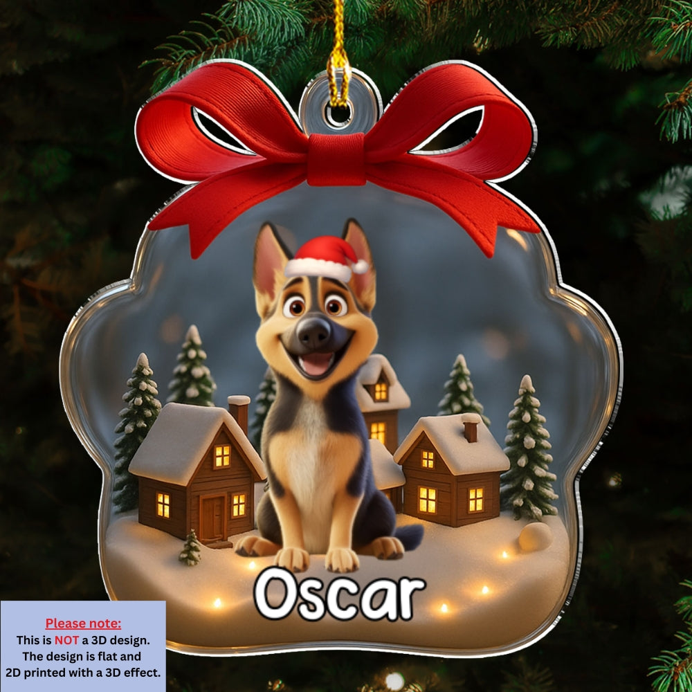 Paw In Snow - Personalized Custom Acrylic Ornament
