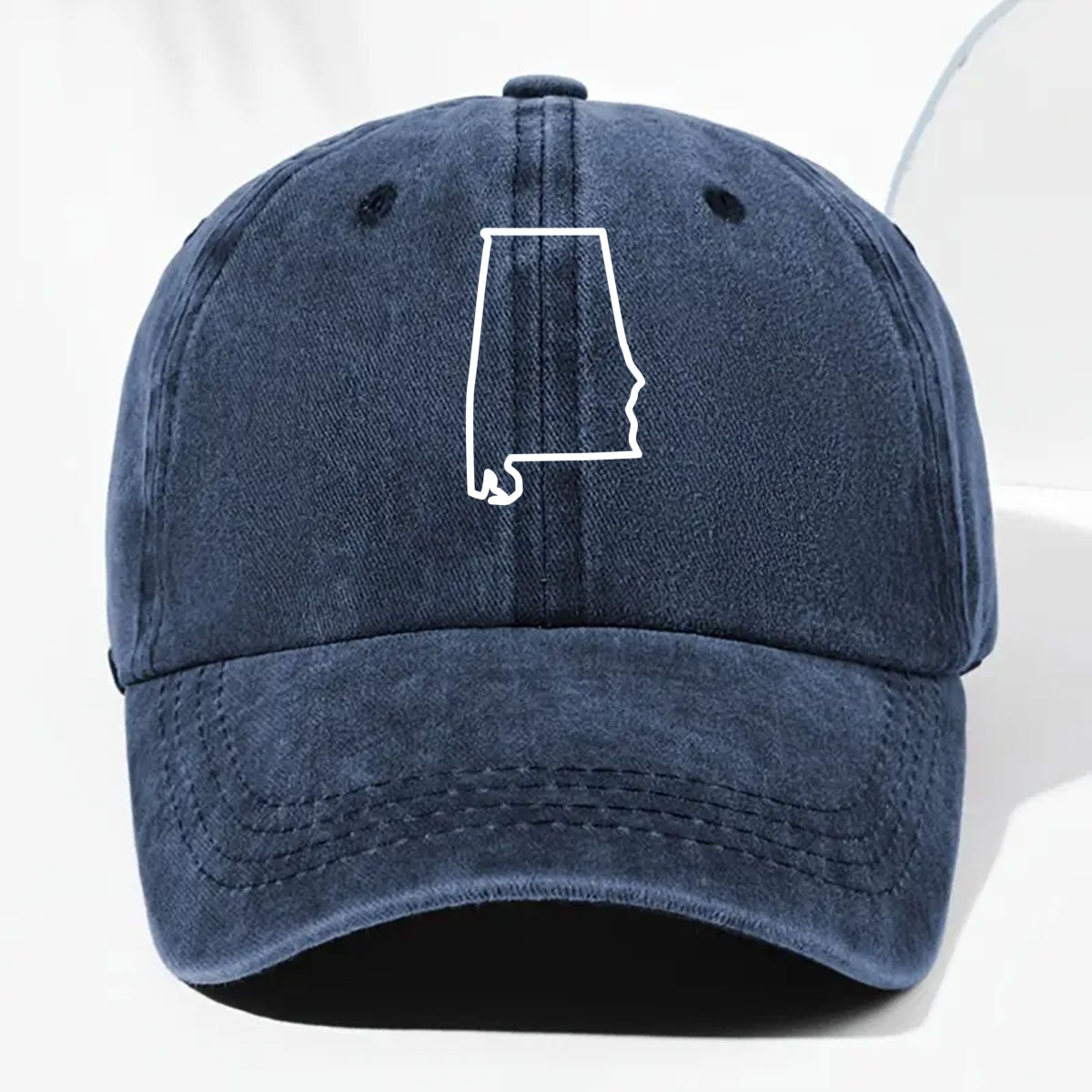 Custom US State - Personalized Custom Vintage Washed Denim Cap