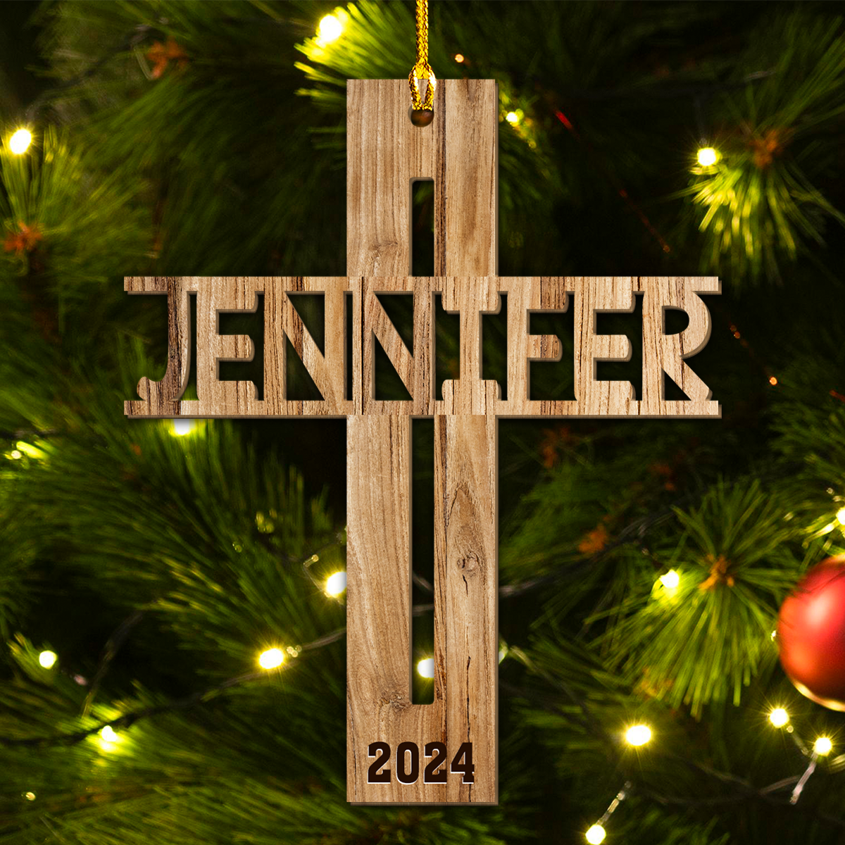 The Cross - Personalized Custom Wood Ornament