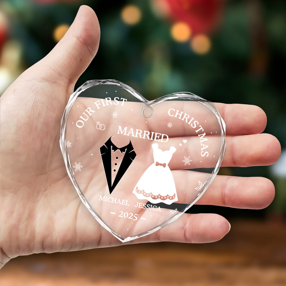 Our First Xmas Together - Personalized Custom Glass Ornament