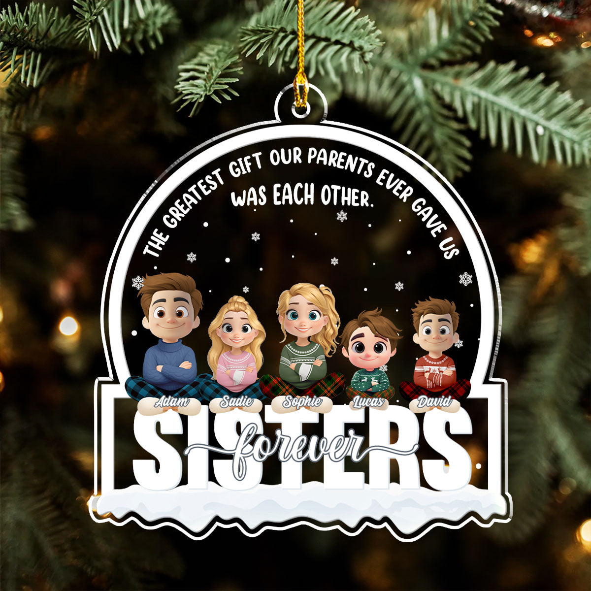 Born Together Blessed Forever - Personalized Custom Acrylic Ornament