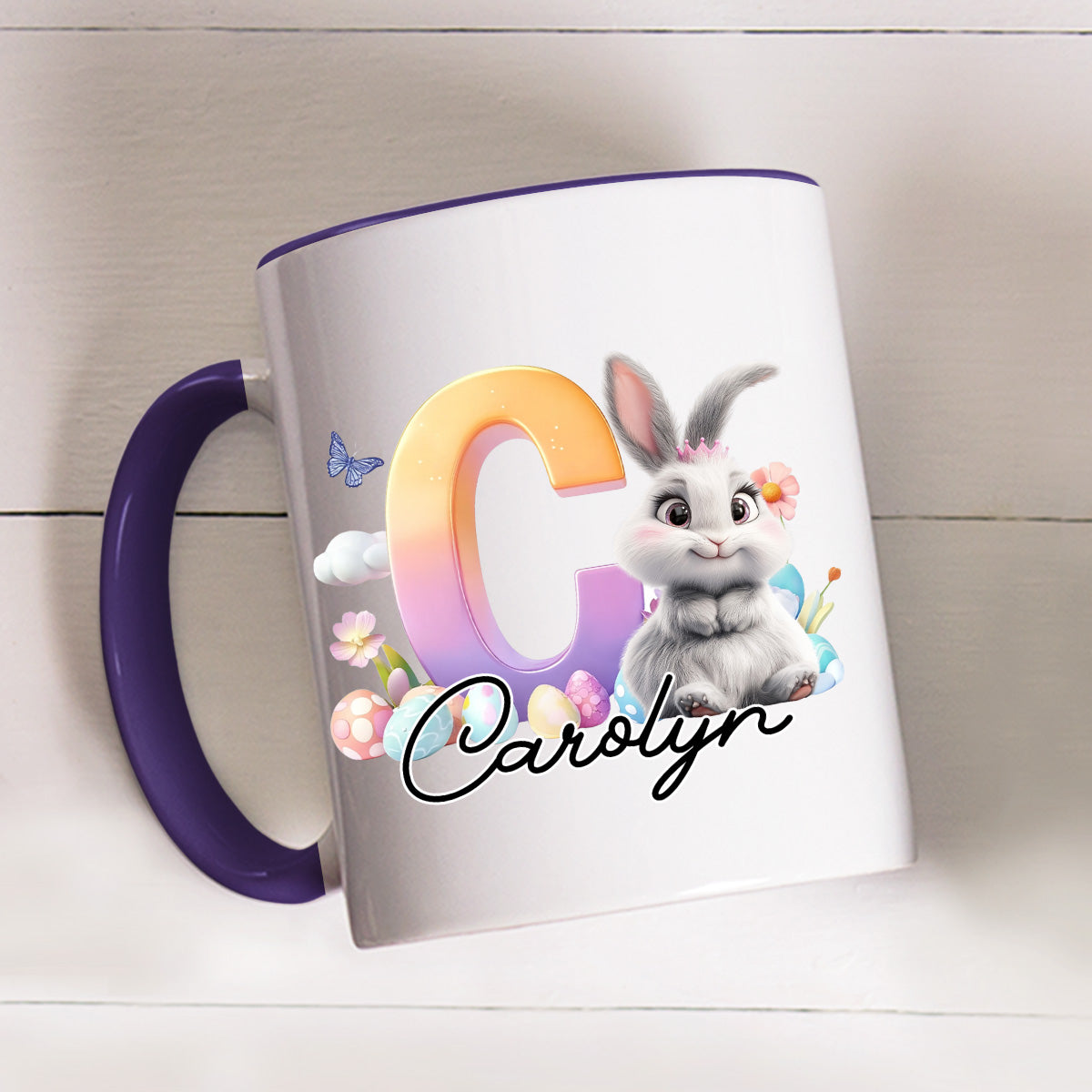 Lovely Bunny Kid - Personalized Custom Accent Mug