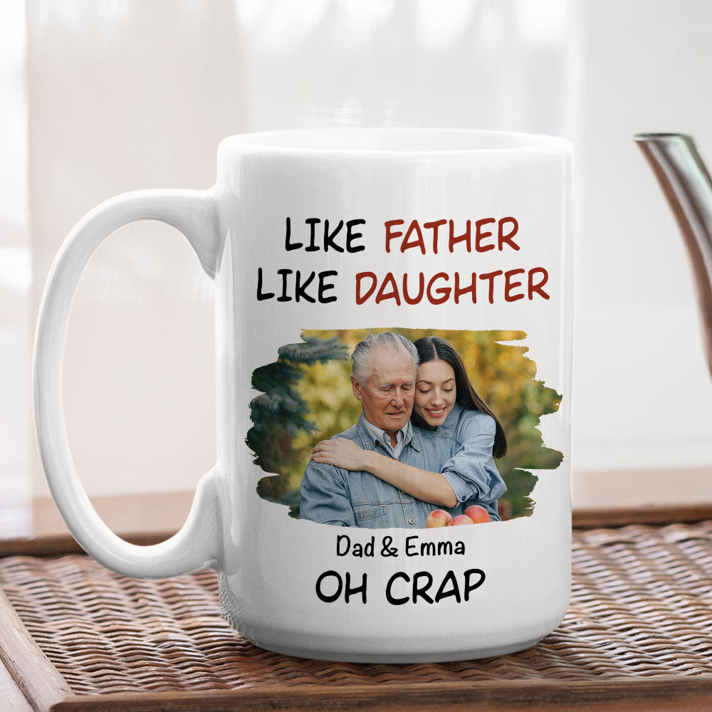Like Father Like Daughter Cartoonized Photo - Personalized Custom Coffee Mug