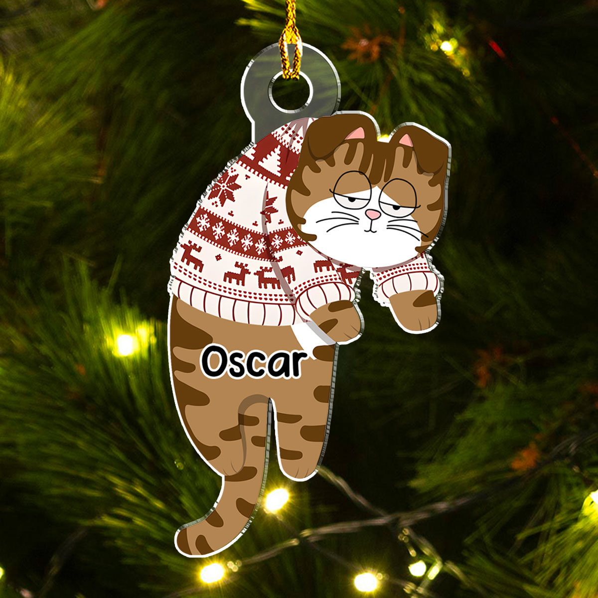 Hanging Cats - Personalized Custom Acrylic Ornament