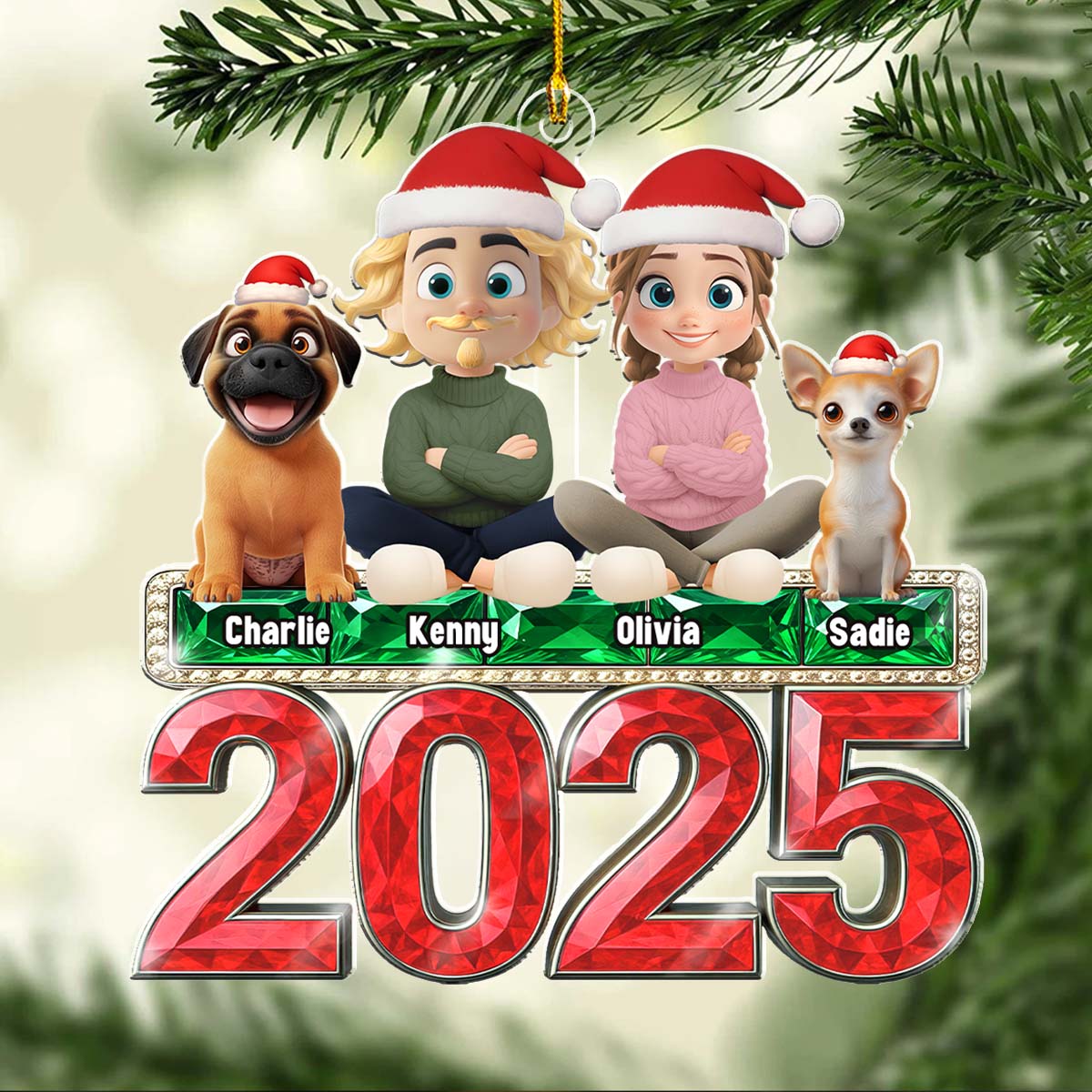 This Is Us And Our Dog - Personalized Custom Acrylic Ornament