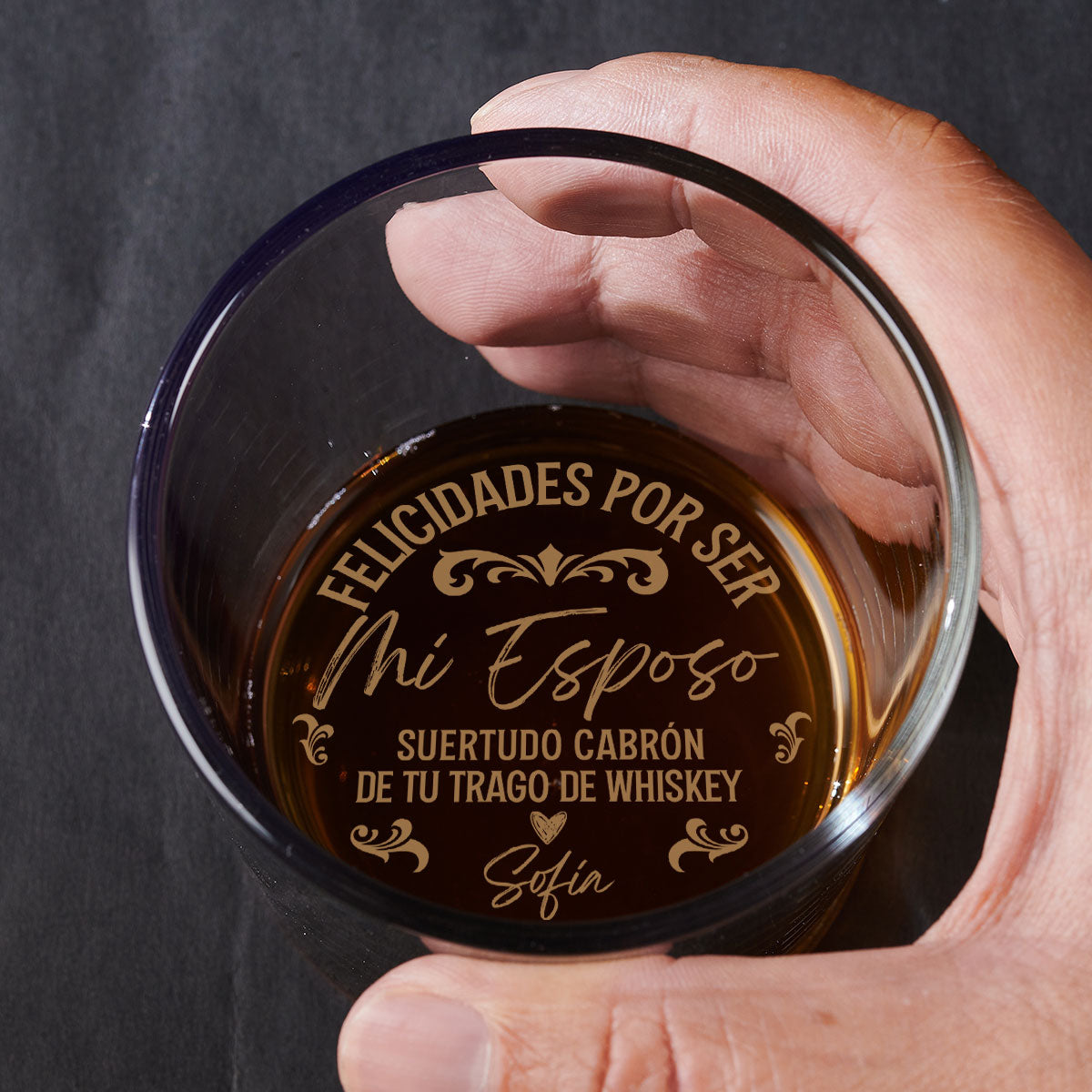 Te Sacaste La Lotería Conmigo - Vaso de Whisky Grabado Personalizado