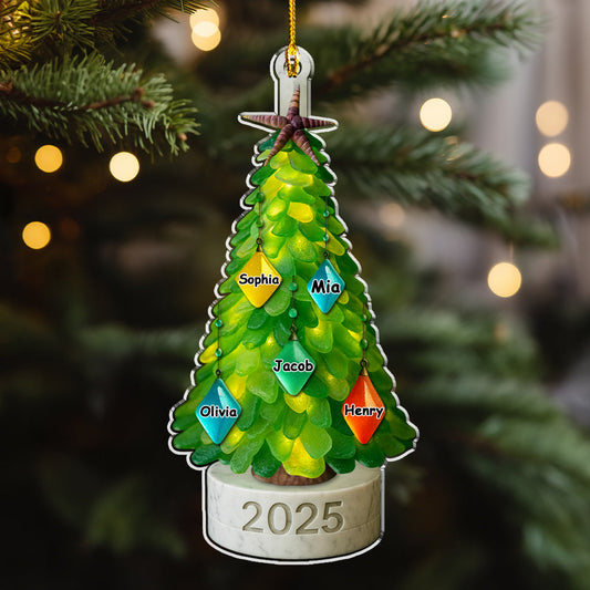 Sea Glass Family Christmas - Personalized Custom Acrylic Ornament