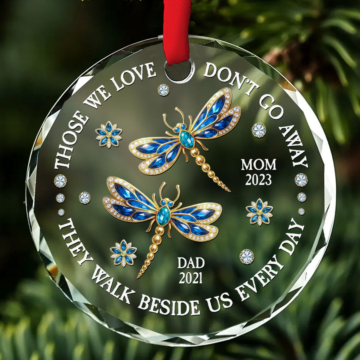 Walk Beside Us - Personalized Custom Glass Ornament
