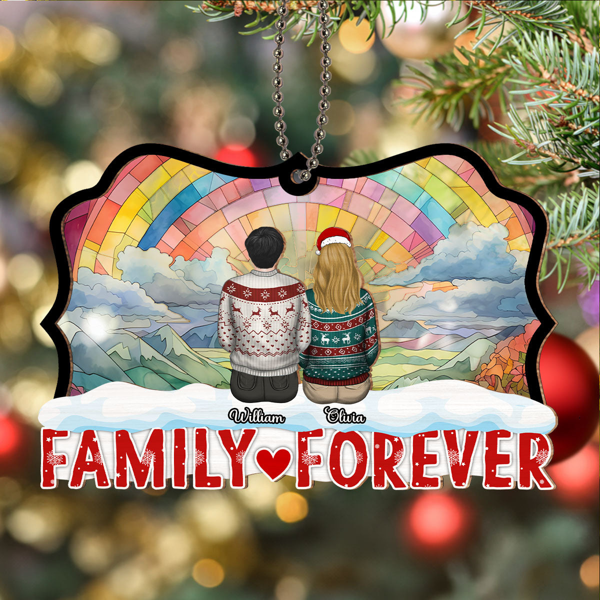 Together For A Lifetime - Personalized Custom Suncatcher Ornament