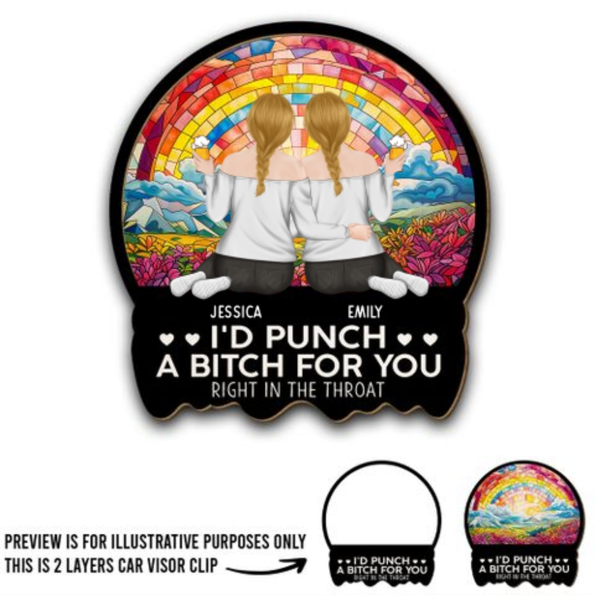 Punch A Bitch For You - Personalized Custom Car Visor Clip