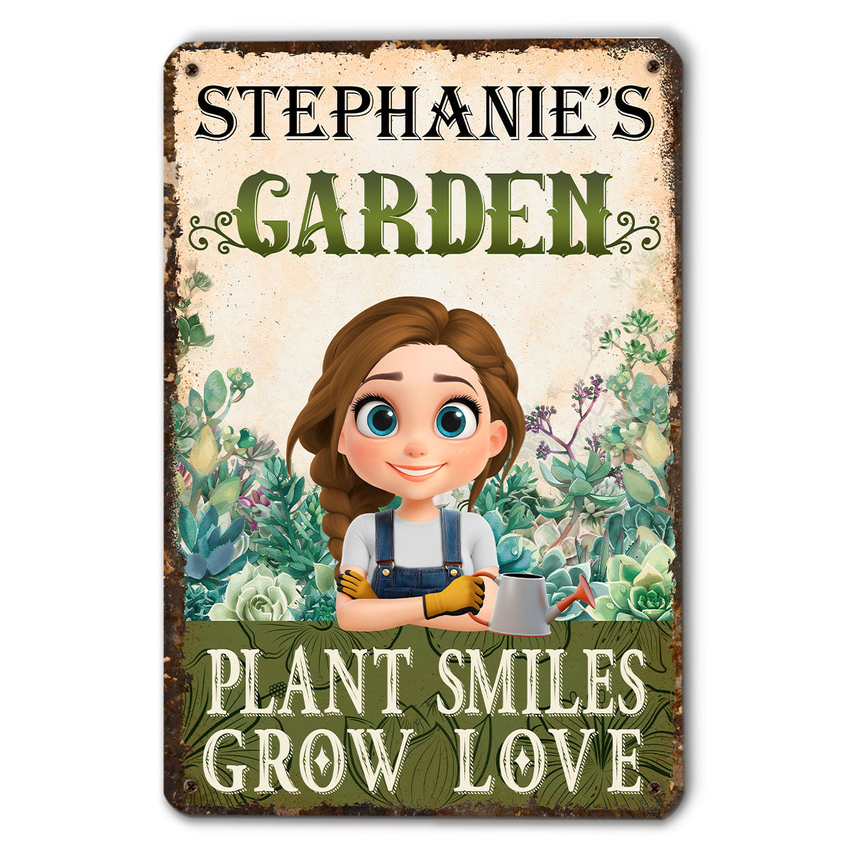 Grow Love - Personalized Custom Metal Sign