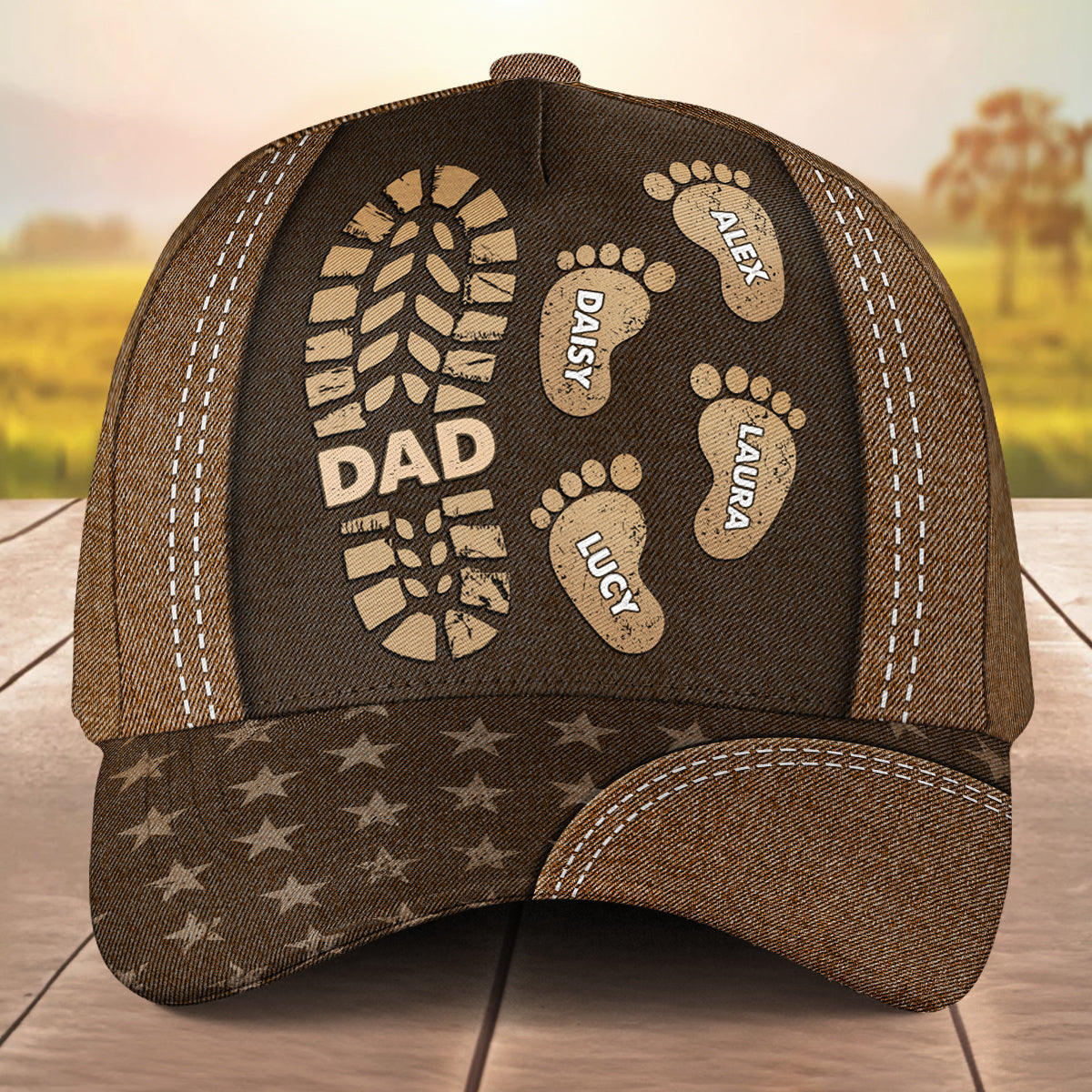 Follow Daddy Footsteps - Personalized Custom Classic Cap