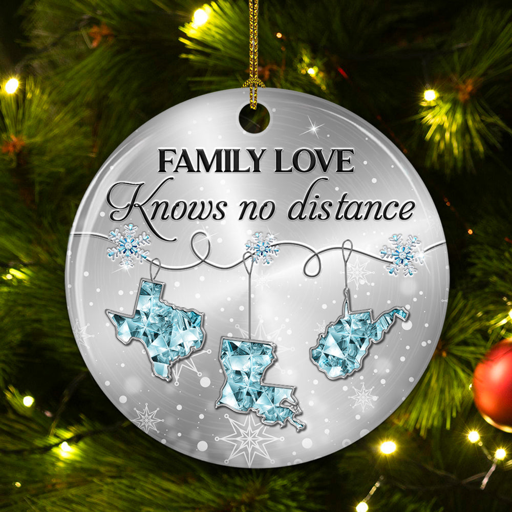 Family Love Crystal - Personalized Custom Ceramic Ornament